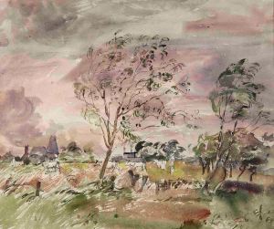 watercolour British countryside war artist